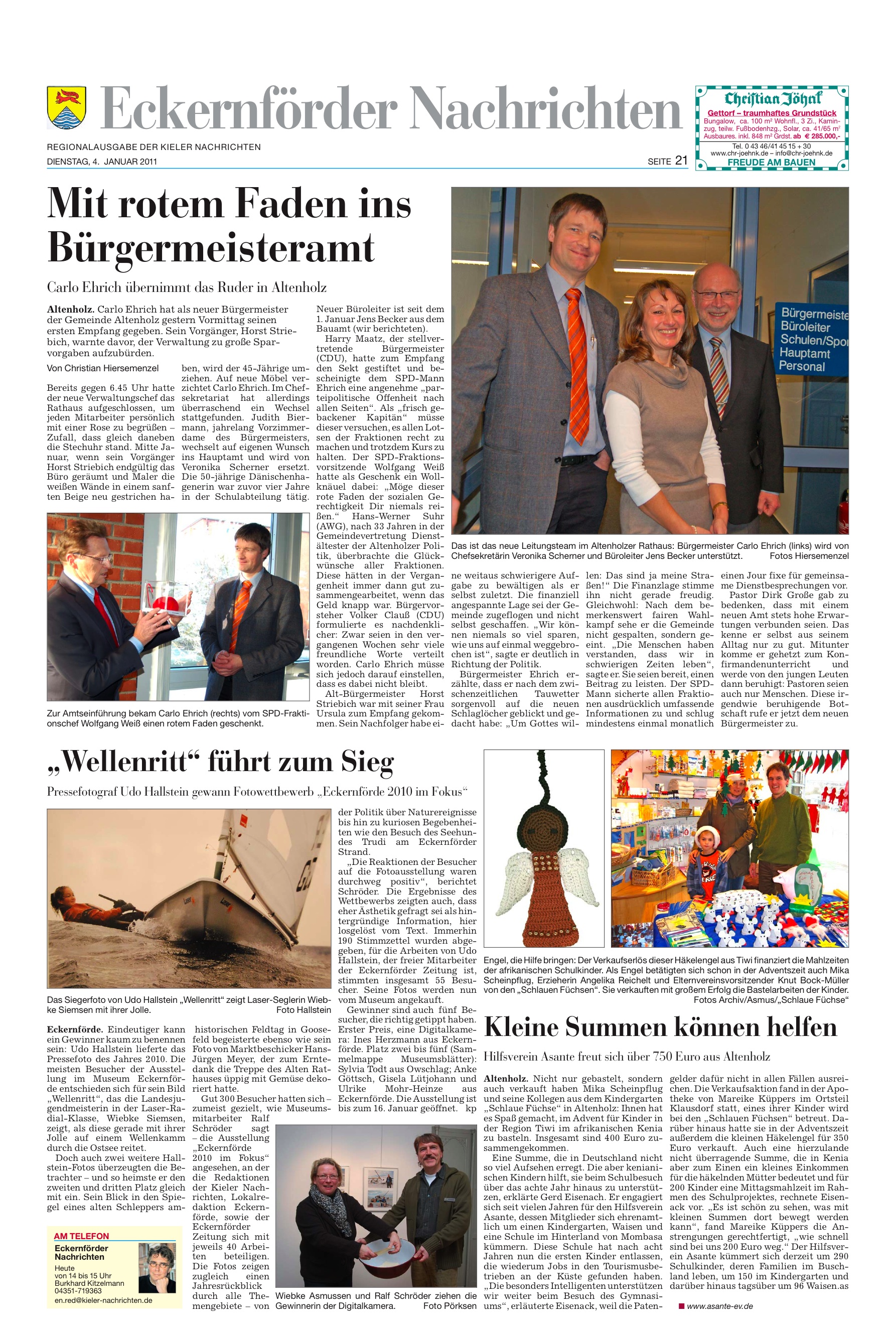 "Eckernförder Nachrichten" 4. Januar 2011