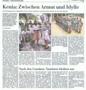 Kieler Nachrichten, 24. April 2008